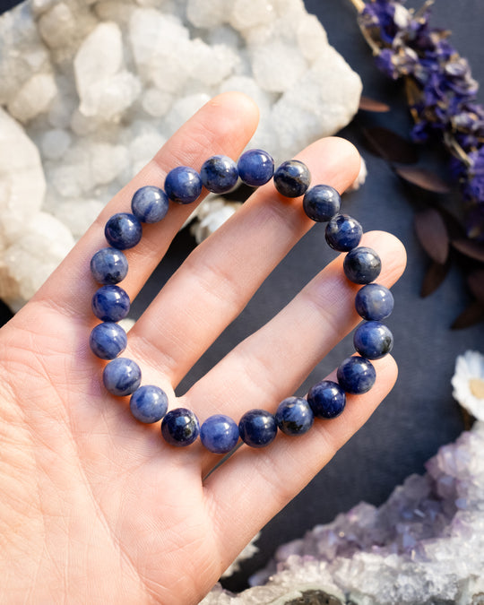 Sodalite Round Bead Bracelet 8mm