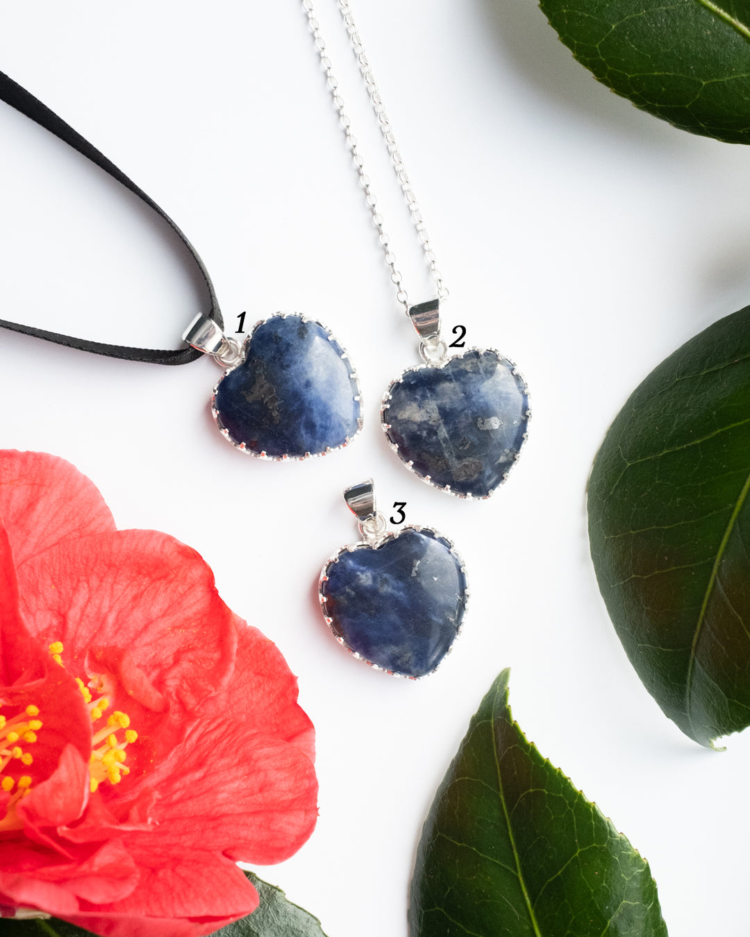 Sodalite Heart Sterling Silver Gallery Necklace - The Healing Pear