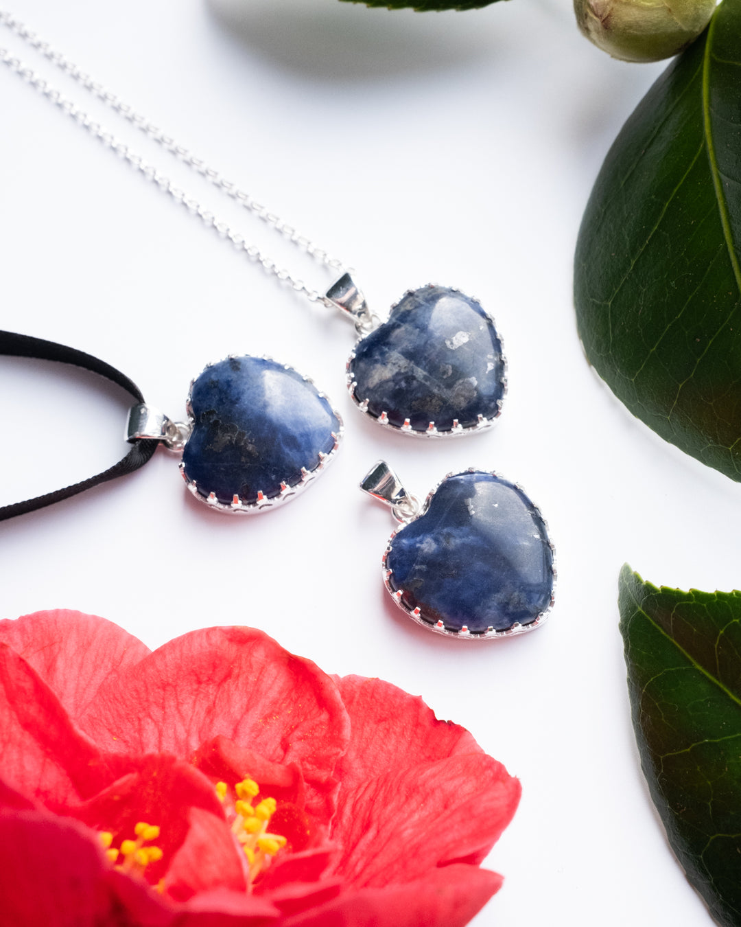 Sodalite Heart Sterling Silver Gallery Necklace - The Healing Pear