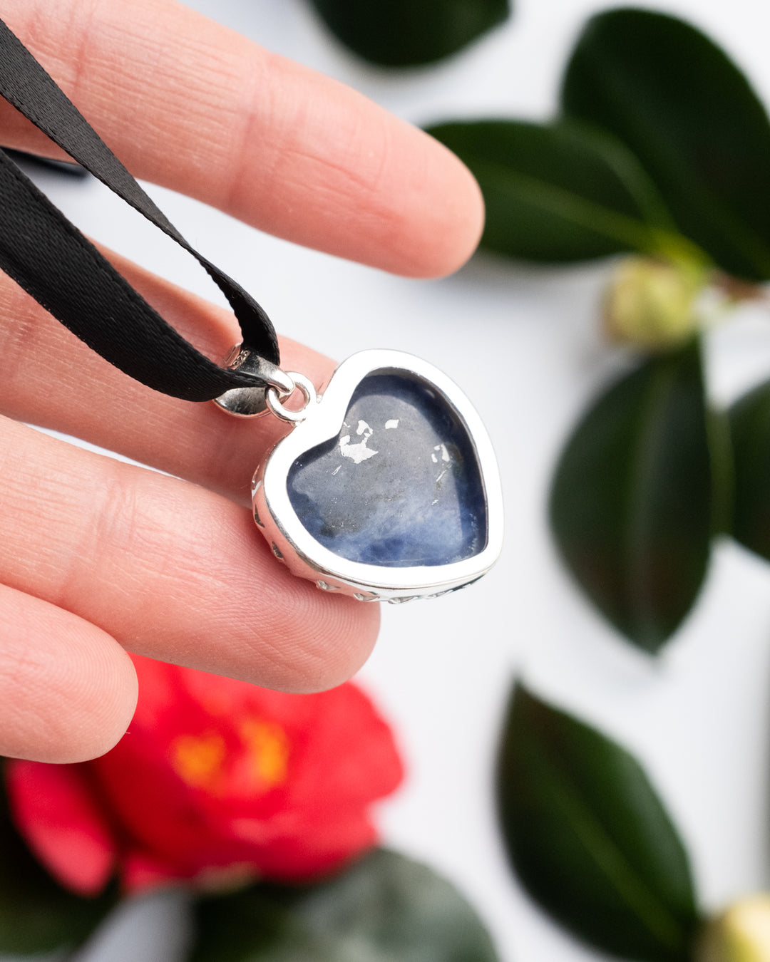 Sodalite Heart Sterling Silver Gallery Necklace - The Healing Pear