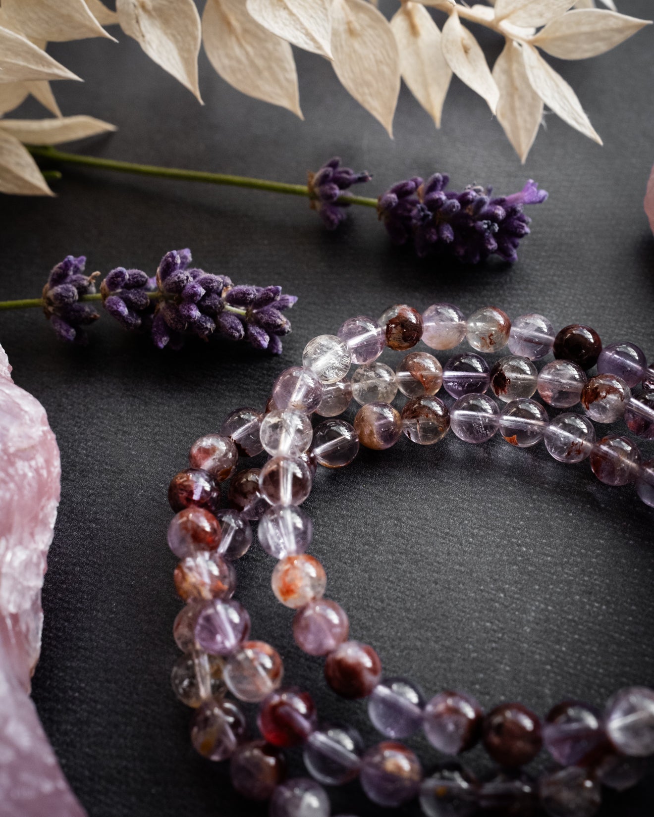 Super Seven Round Bead Bracelet 6mm The Healing Pear