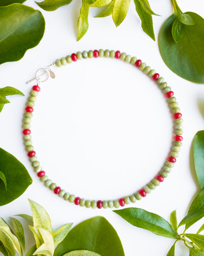 The Olive Beaded Candy Necklace