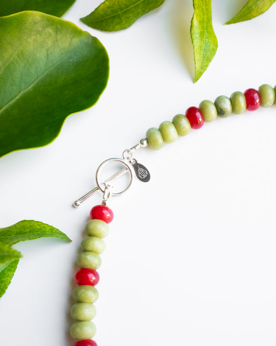 The Olive Beaded Candy Necklace