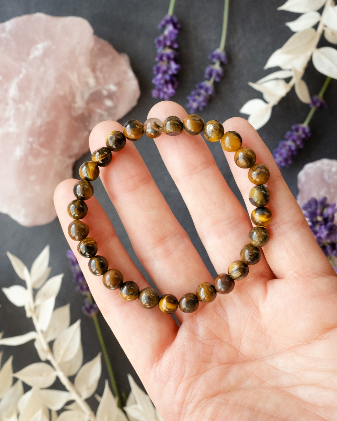 Tiger's Eye Round Bead Bracelet 6mm - The Healing Pear