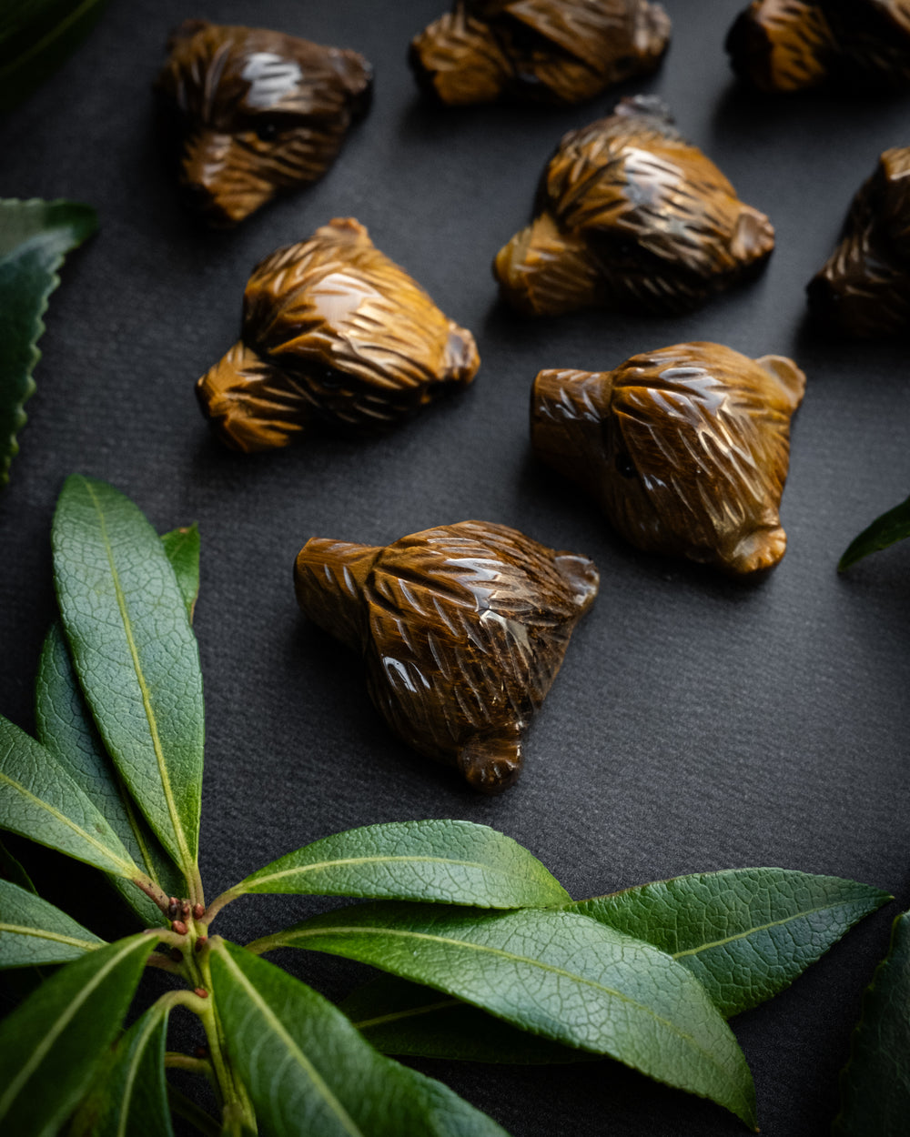 Tiger's Eye Hand Carved Bear Necklace - The Healing Pear
