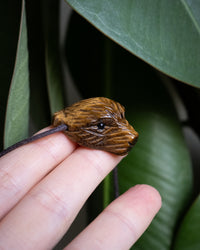 Tiger's Eye Hand Carved Bear Necklace