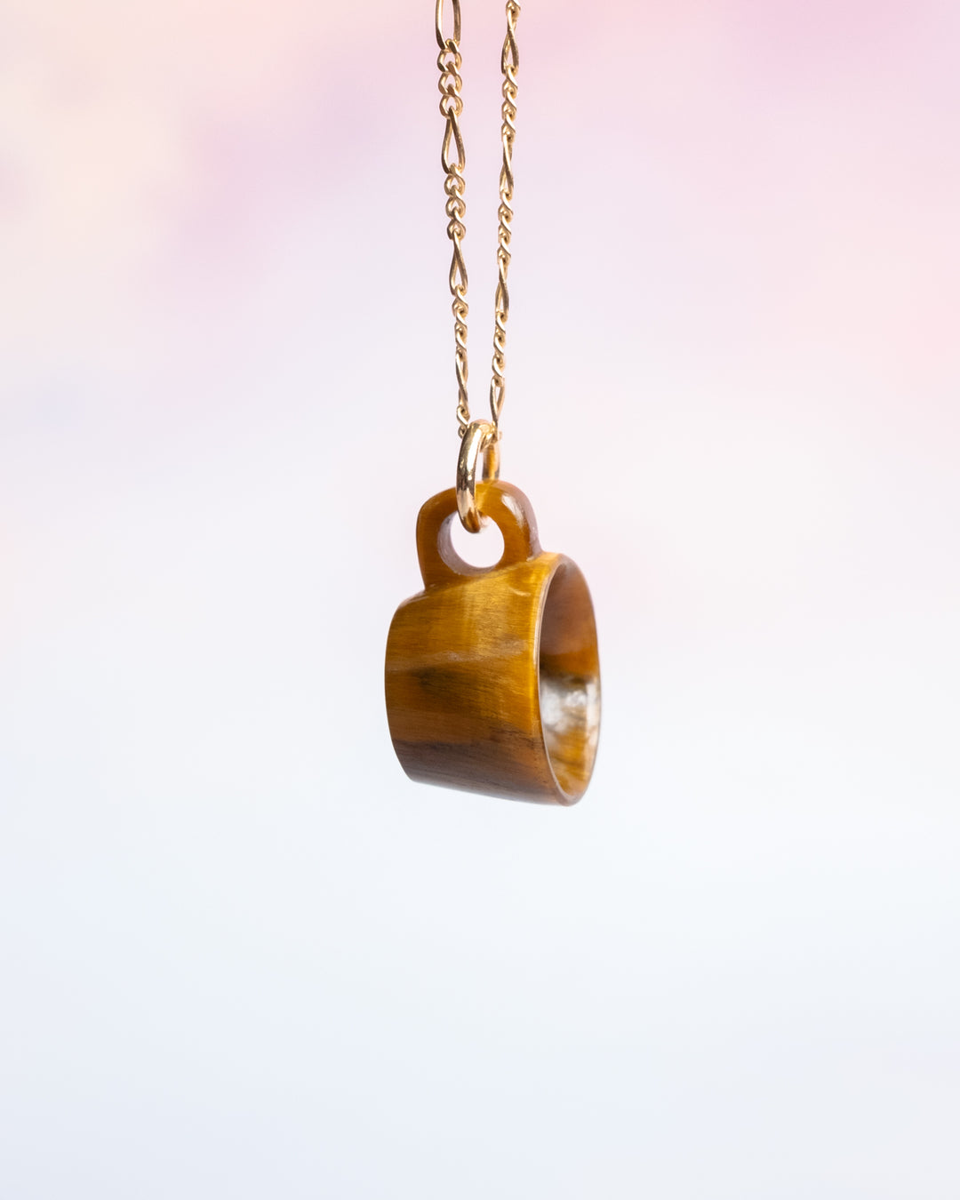 Tiger's Eye Hand Carved Mug Necklace - The Healing Pear