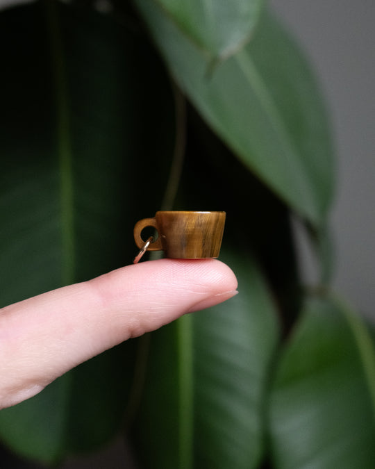 Tiger's Eye Hand Carved Mug Necklace
