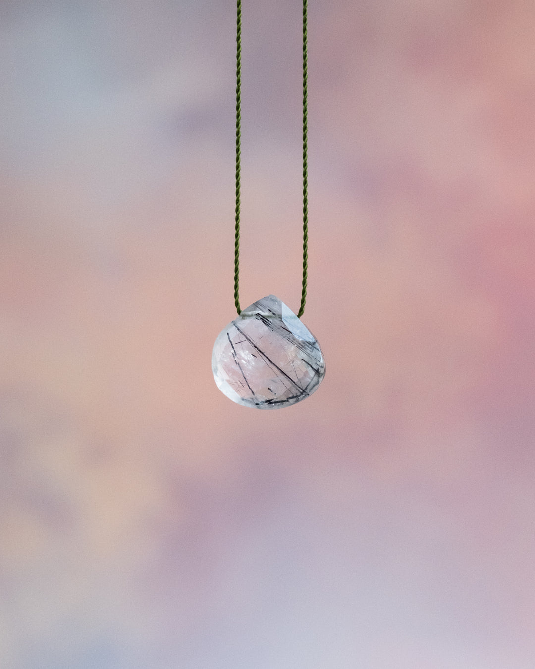 Tourmalated Quartz Vegan Silk Necklace
