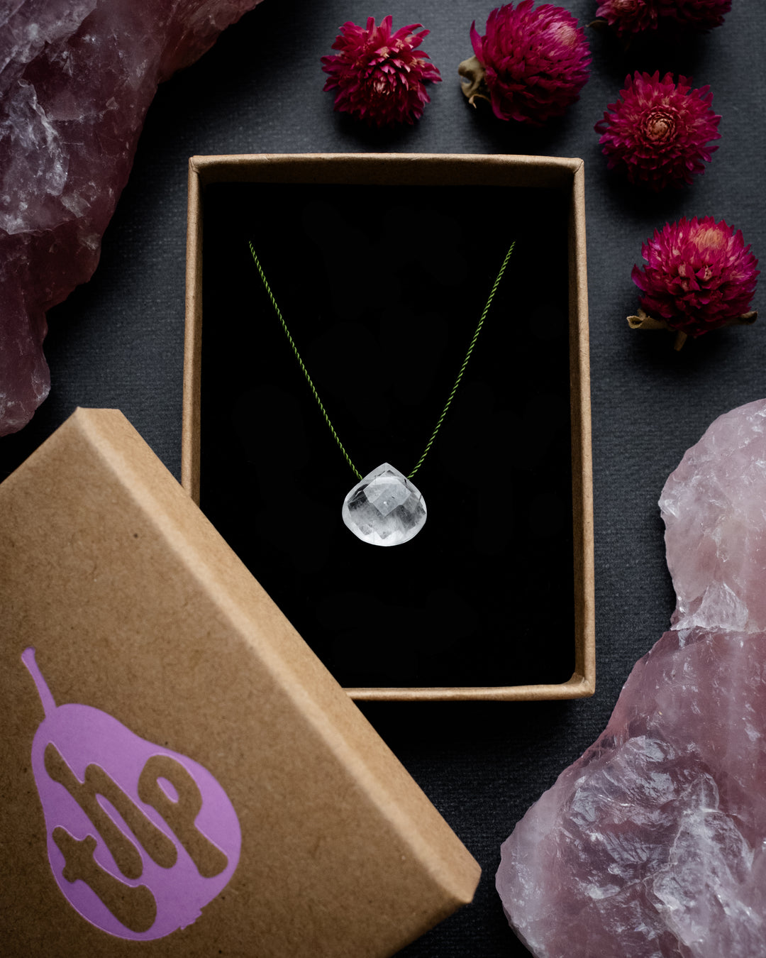 Tourmalated Quartz Vegan Silk Necklace