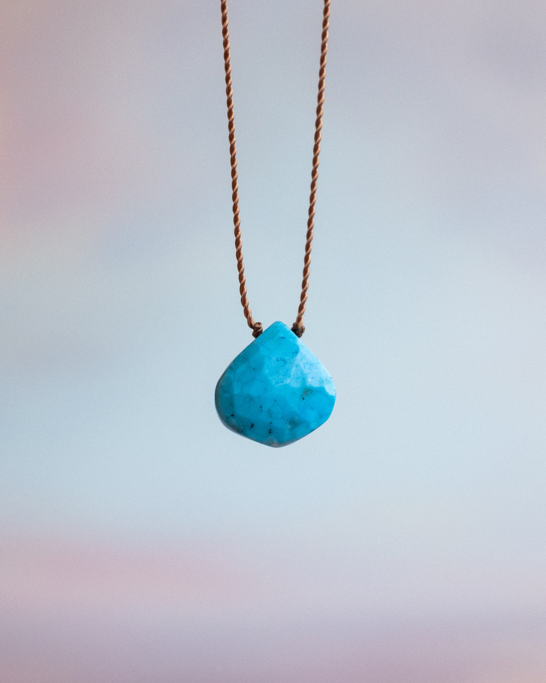 Turquoise Vegan Silk Necklace - The Healing Pear