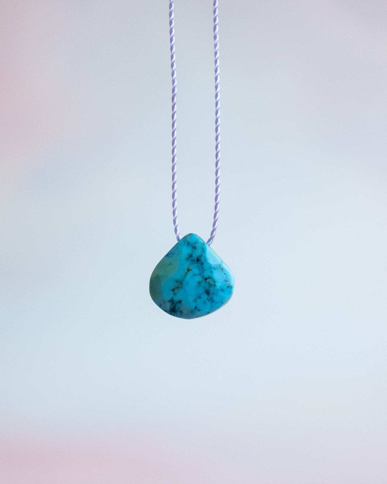 Turquoise Vegan Silk Necklace - The Healing Pear