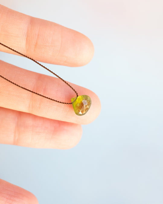 Vesuvianite Vegan Silk Necklace - The Healing Pear