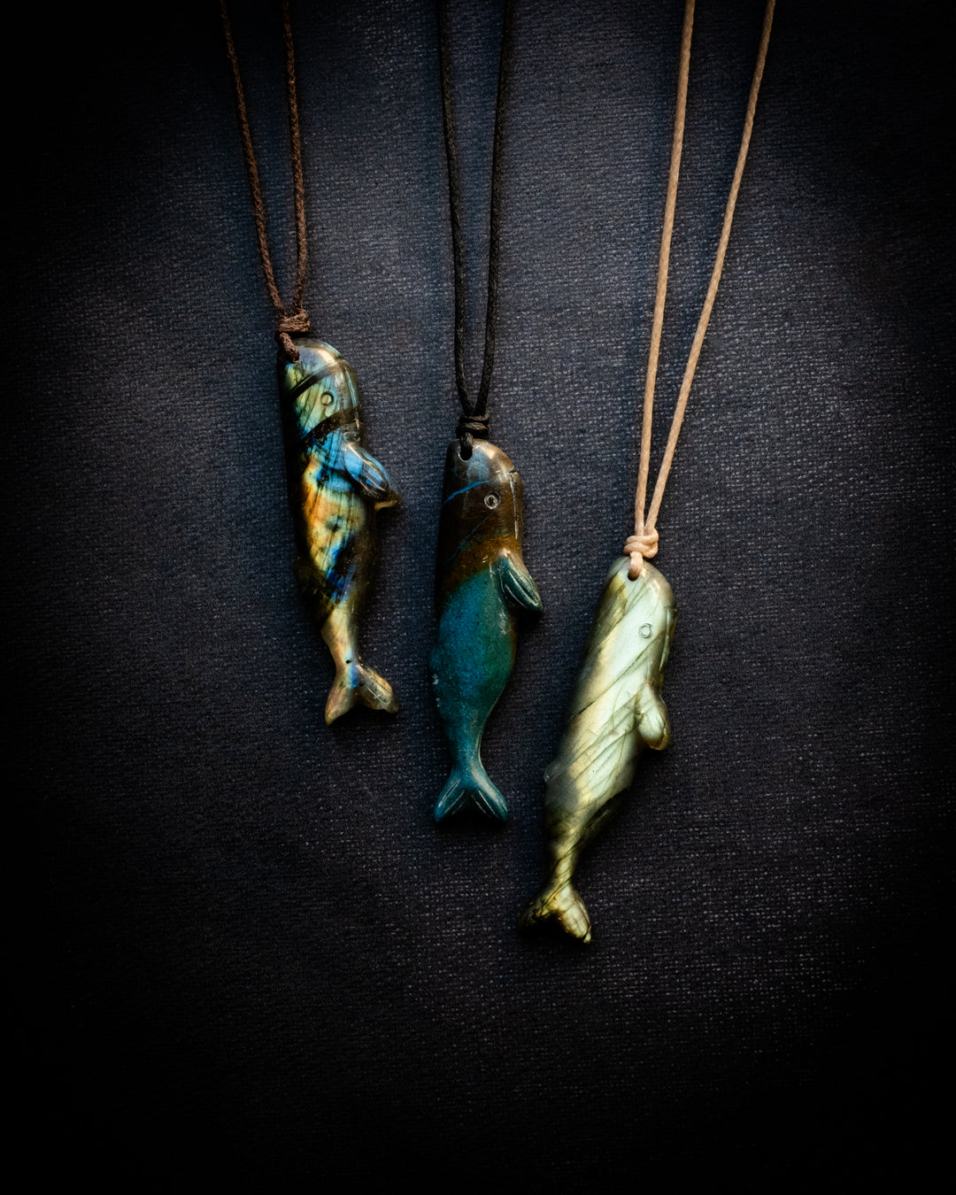 Rainbow Chrysocolla Hand Carved Sperm Whale Necklace - The Healing Pear