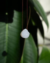 White Druzy Agate Vegan Silk Necklace
