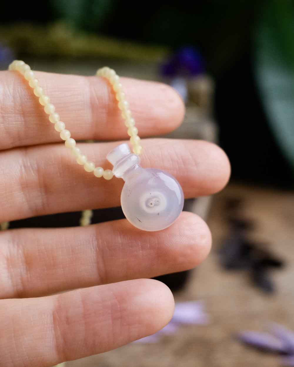 Potion for Refreshed Focus: Agate & Lemon Jade Beaded Necklace - The Healing Pear