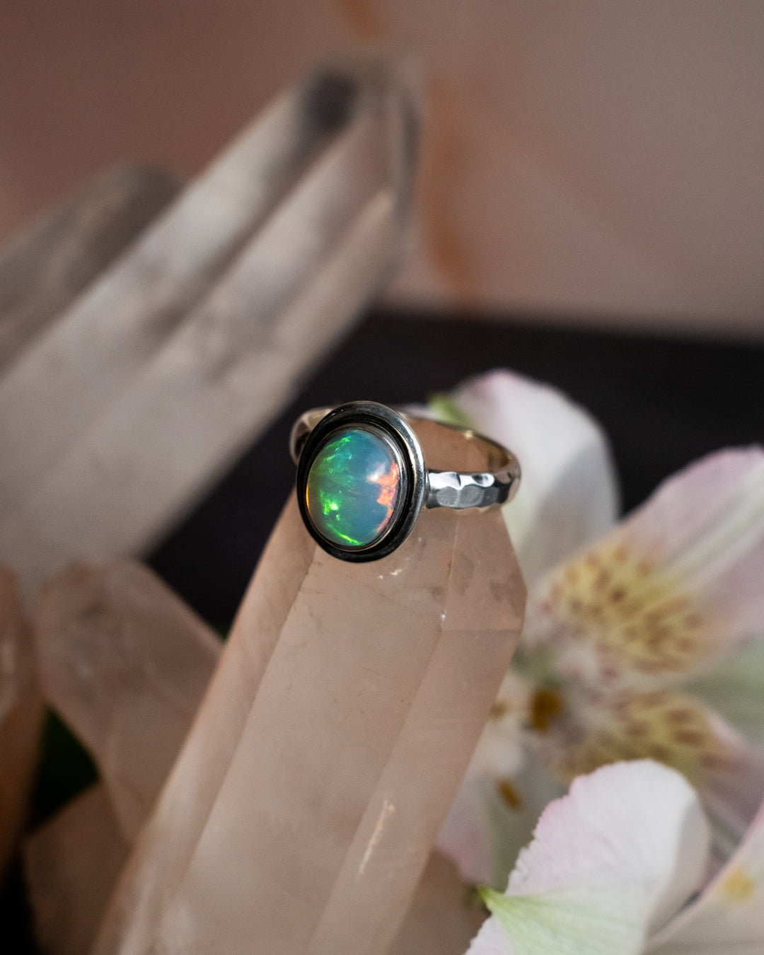Ethiopian Opal Ring in Sterling Silver - The Healing Pear