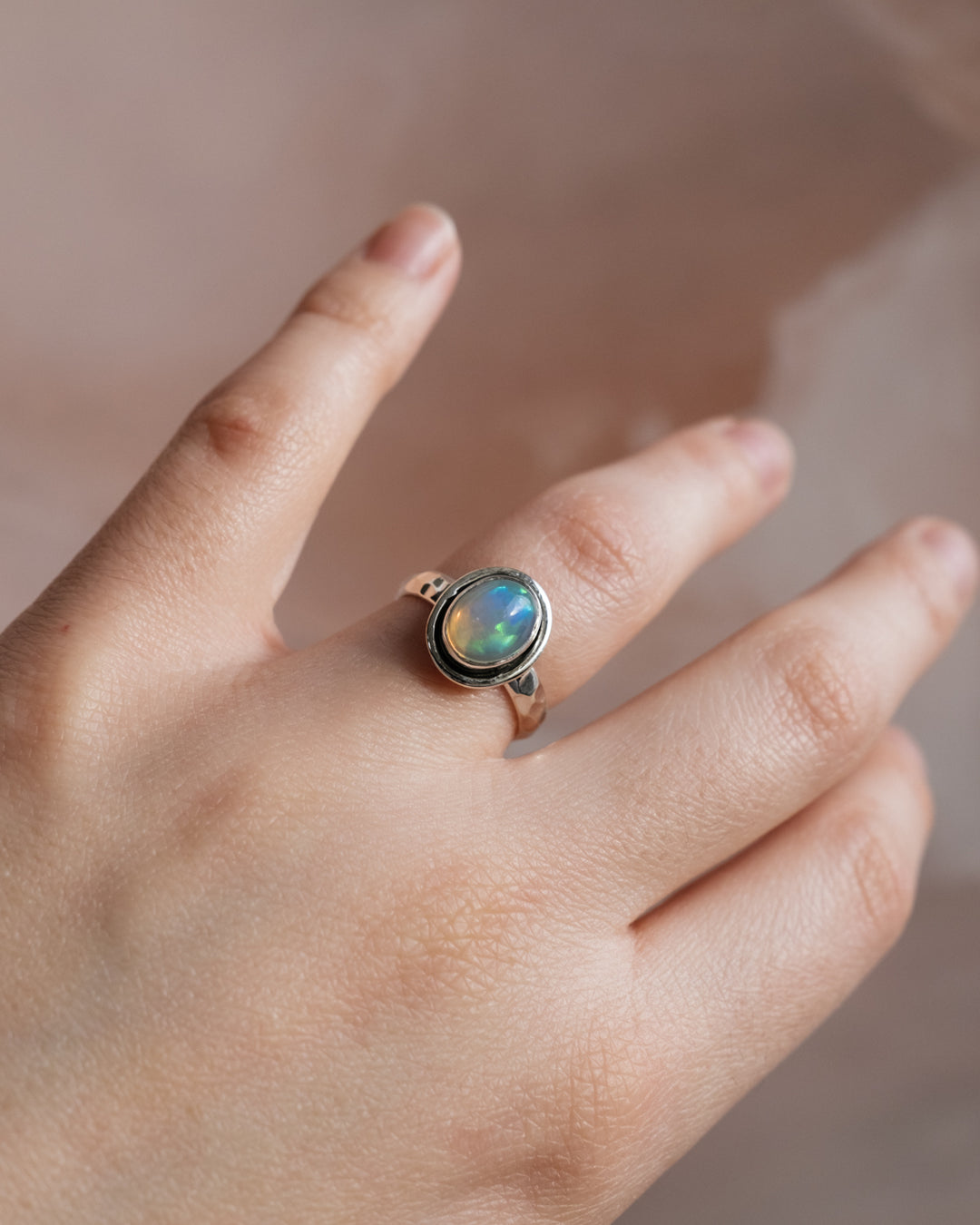 Ethiopian Opal Ring in Sterling Silver - The Healing Pear