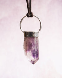 Brandberg Amethyst Point Sterling Silver Necklace