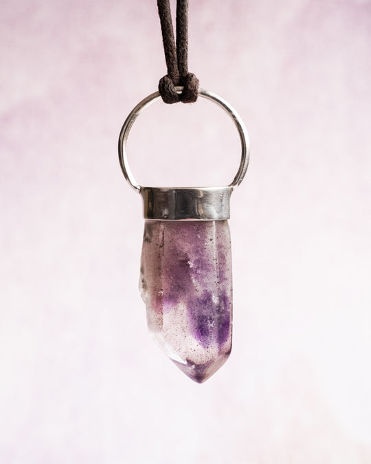 Brandberg Amethyst Point Sterling Silver Necklace - The Healing Pear