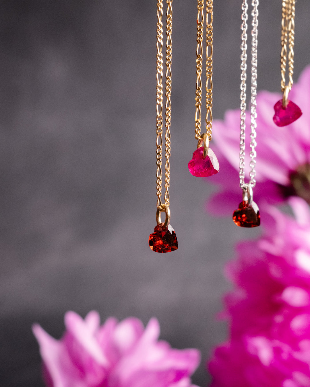 Mini Garnet Heart Necklace - The Healing Pear