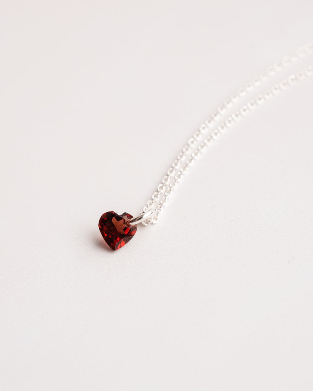 Mini Garnet Heart Necklace - The Healing Pear