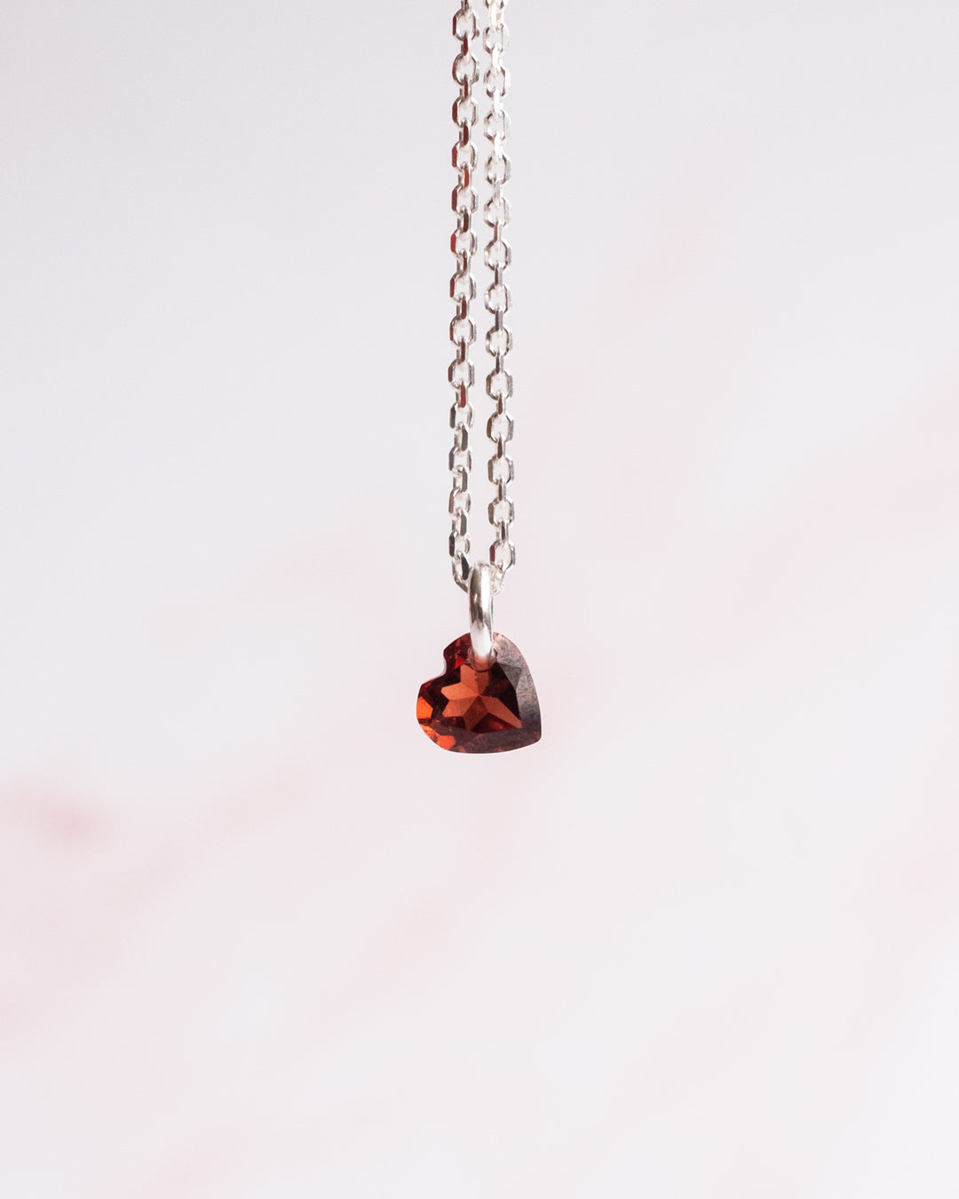 Mini Garnet Heart Necklace - The Healing Pear