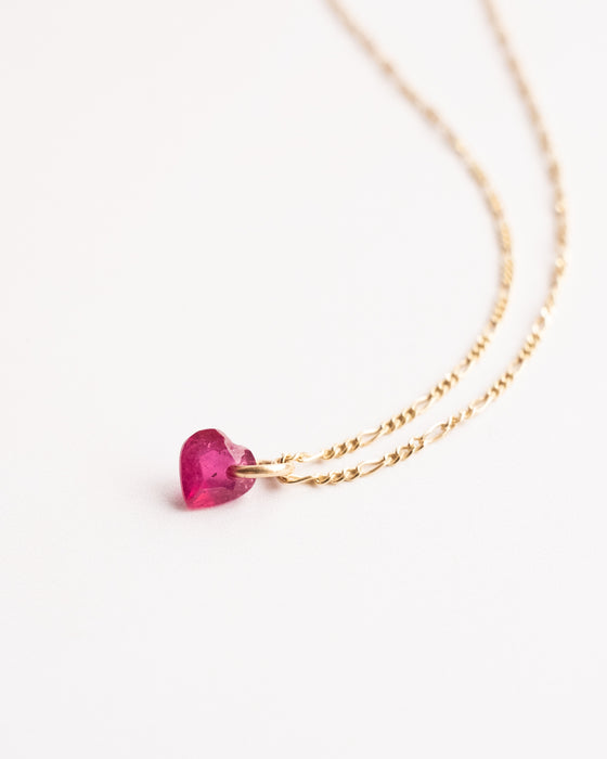Mini Ruby Heart Necklace