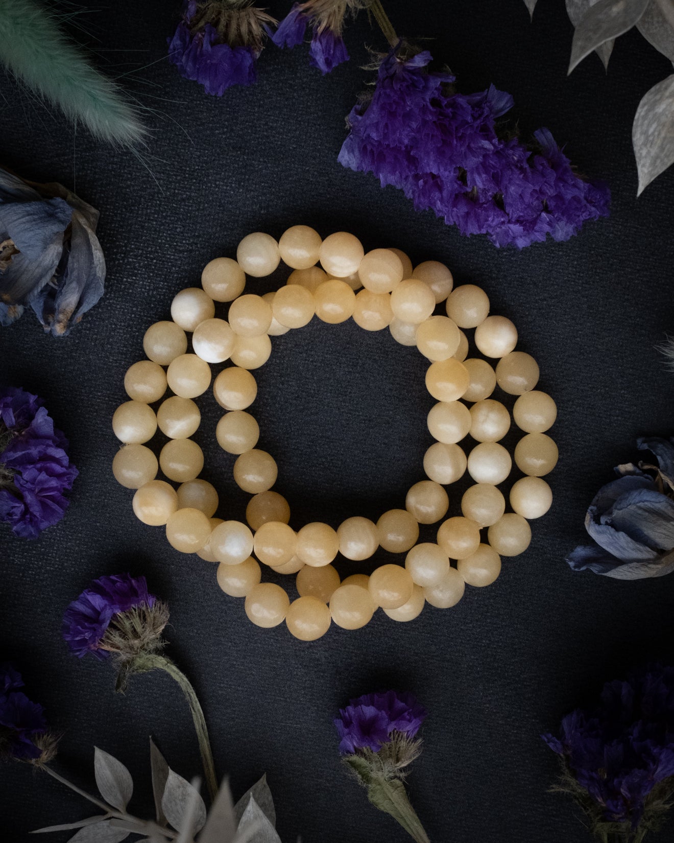 Yellow Calcite Round Bead Bracelet - The Healing Pear