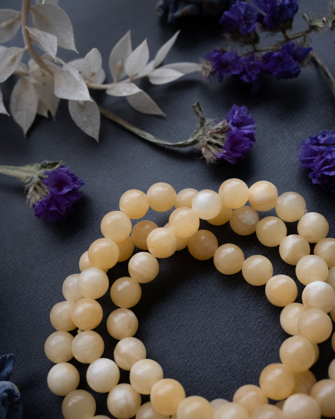 Yellow Calcite Round Bead Bracelet - The Healing Pear