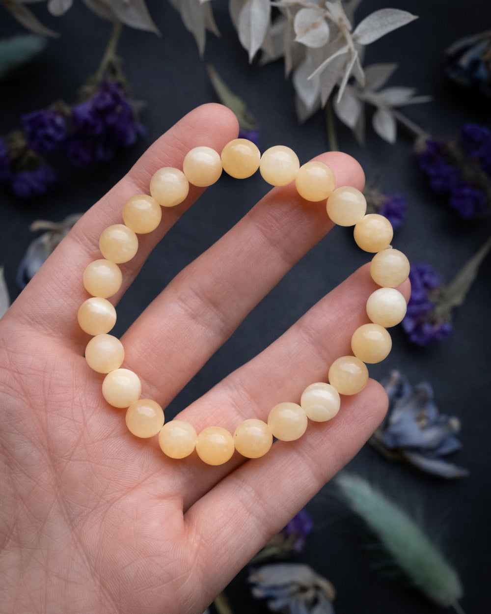 Yellow Calcite Round Bead Bracelet - The Healing Pear