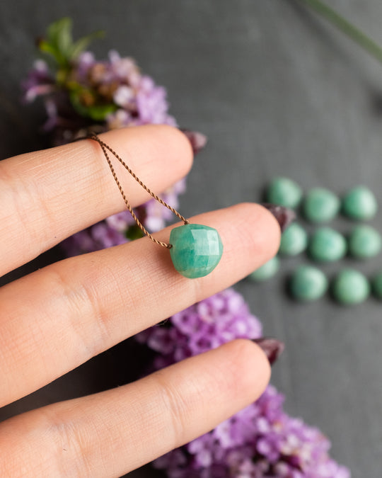 Amazonite Vegan Silk Necklace - The Healing Pear