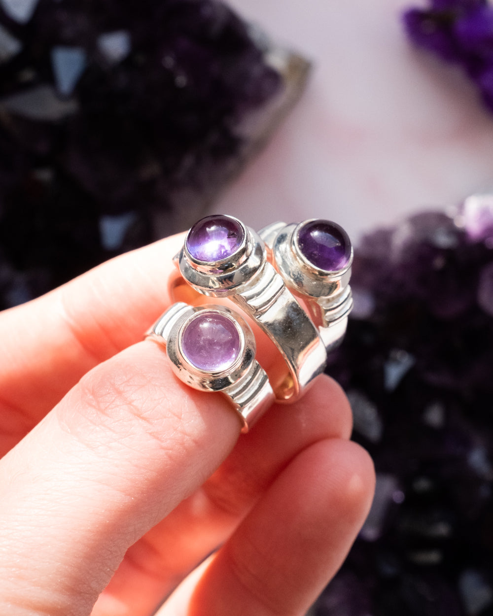 Amethyst Ring in Sterling Silver - The Healing Pear