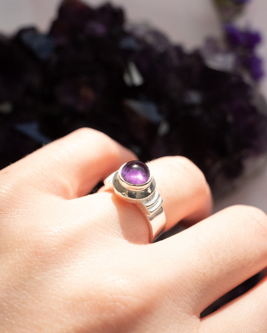 Amethyst Ring in Sterling Silver - The Healing Pear