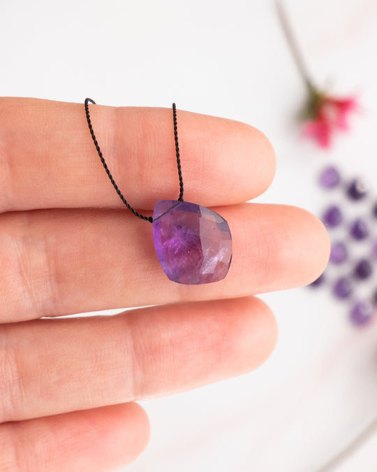 Amethyst Vegan Silk Necklace - The Healing Pear