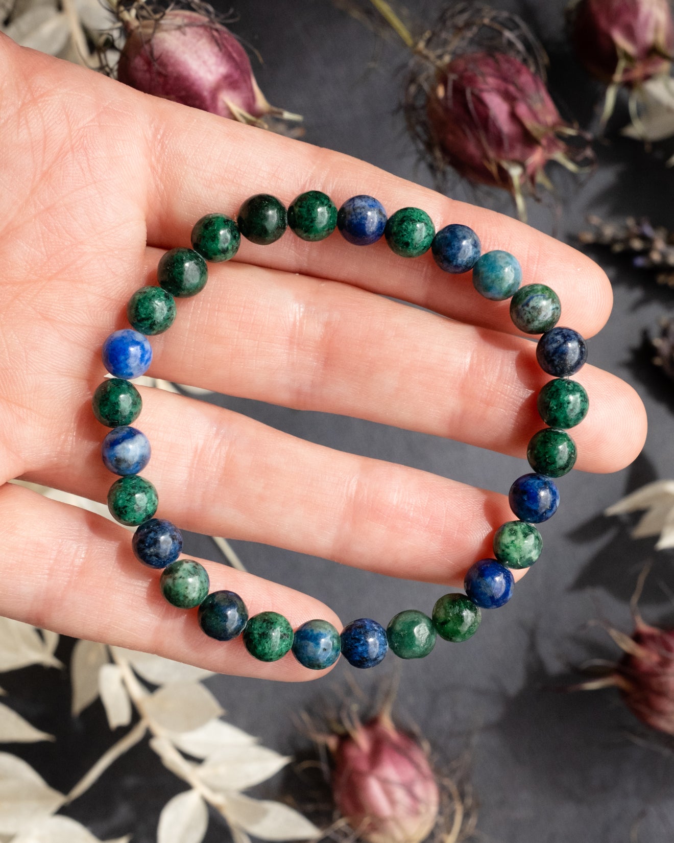 Buy Azurite Malachite Bracelet in Natural Beads 4/6/8/10/12 Mm Online in  India - Etsy