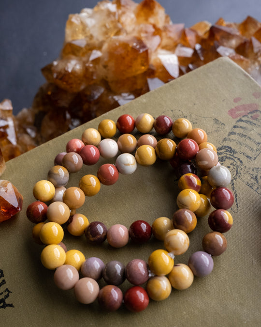 Mookaite Jasper Round Bead Bracelet - The Healing Pear