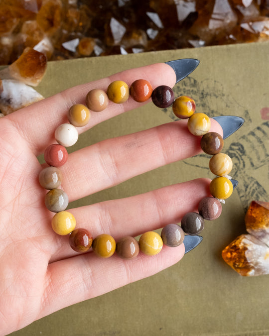 Mookaite Jasper Round Bead Bracelet - The Healing Pear