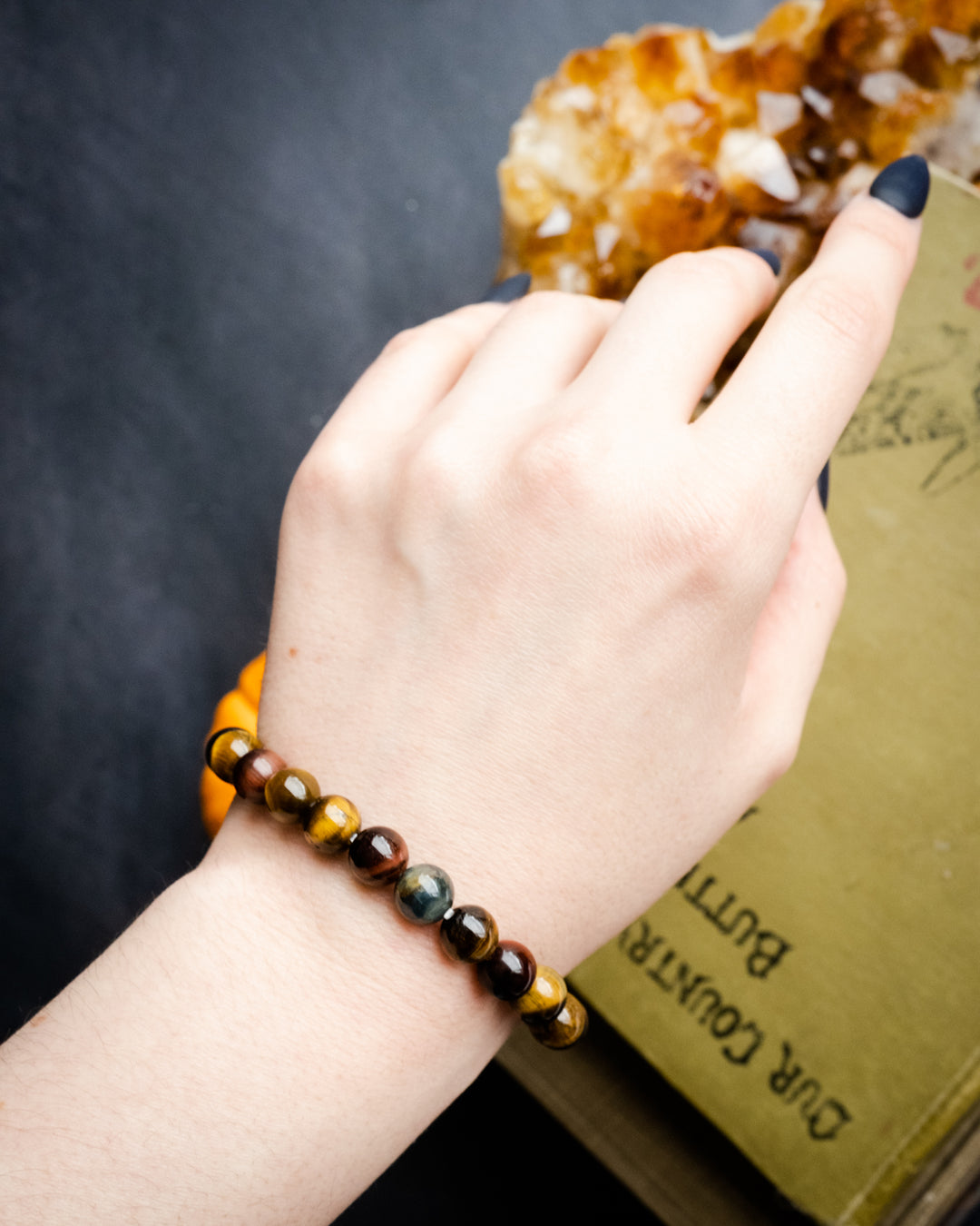 Multi Tiger's Eye Round Bead Bracelet - The Healing Pear