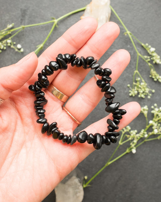 Obsidian Chip Bracelet - The Healing Pear