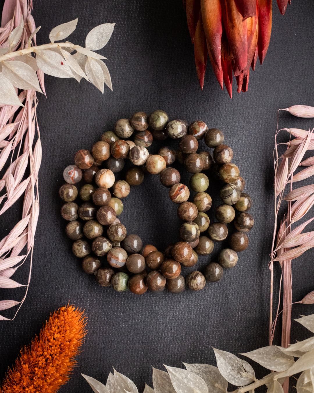 Brown Opal Round Bead Bracelet - The Healing Pear