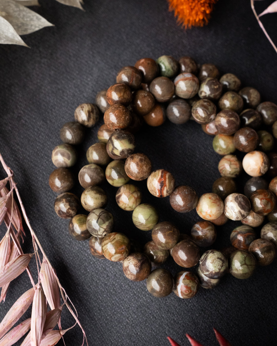 Brown Opal Round Bead Bracelet - The Healing Pear