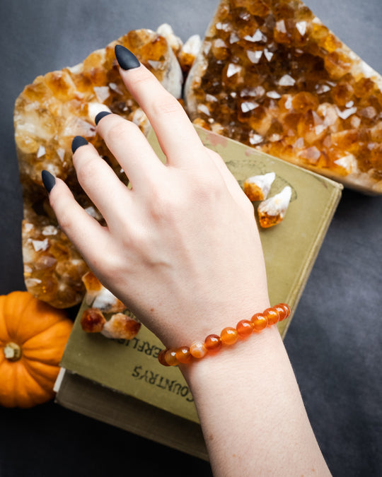 Carnelian Round Bead Bracelet - The Healing Pear