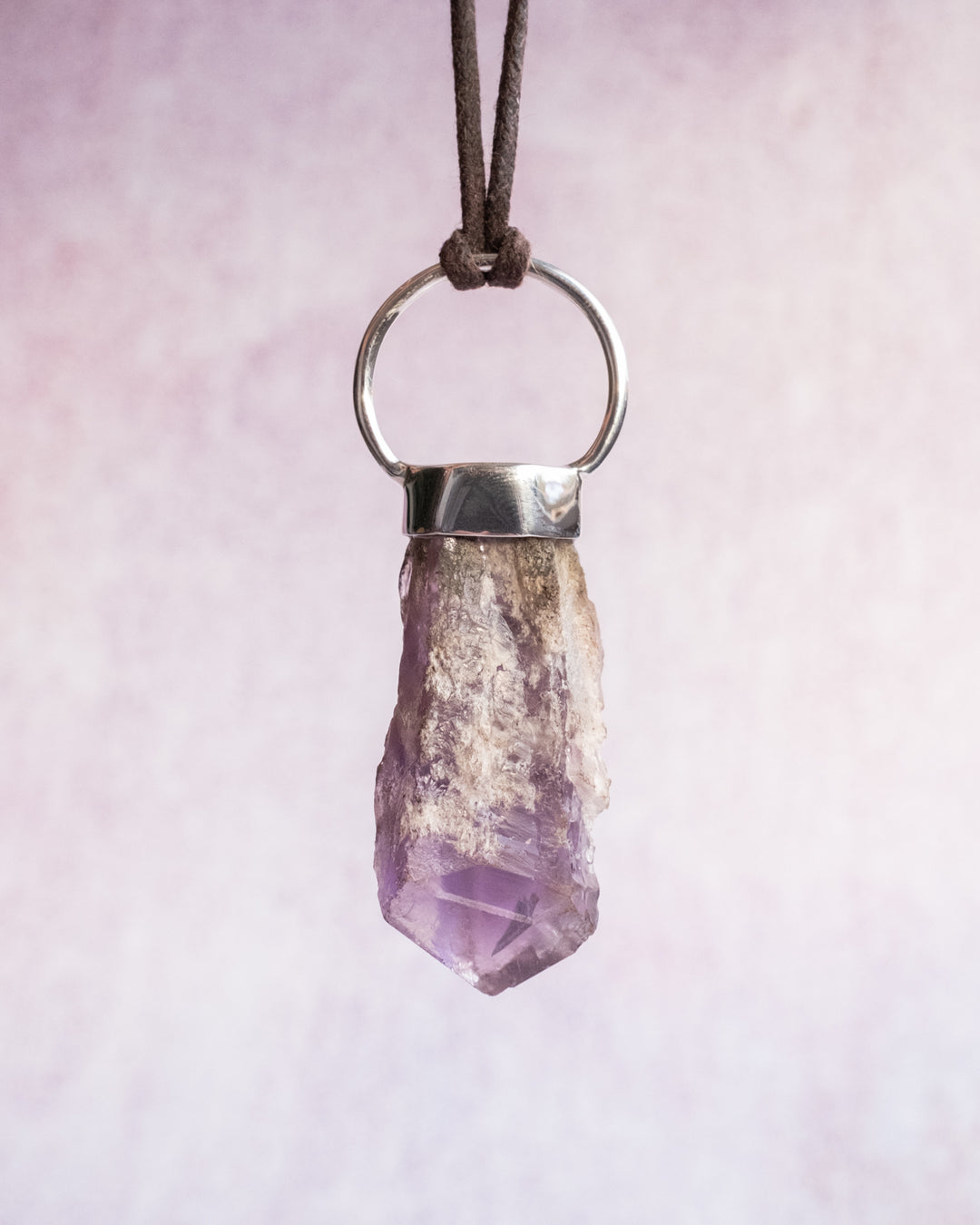 Dragon Tooth Amethyst Point Sterling Silver Necklace - The Healing Pear