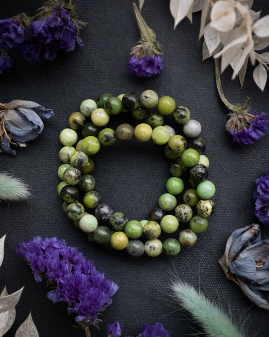 Chrysoprase Round Bead Bracelet - The Healing Pear