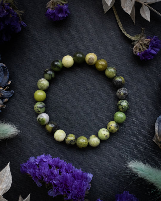 Chrysoprase Round Bead Bracelet - The Healing Pear