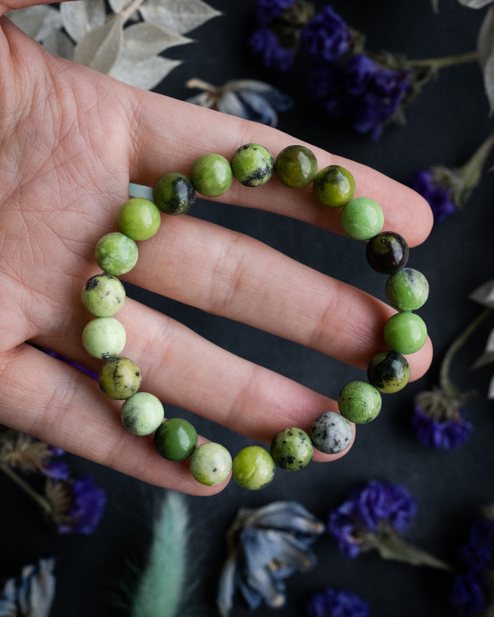 Chrysoprase Round Bead Bracelet - The Healing Pear