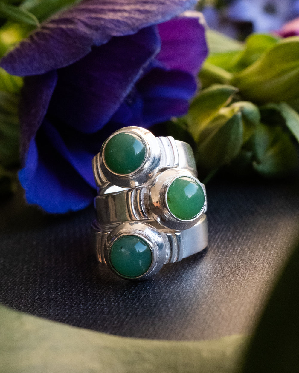 Chrysoprase Ring in Sterling Silver - The Healing Pear