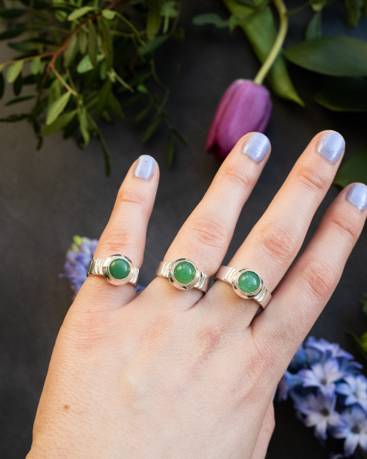 Chrysoprase cheap stone ring