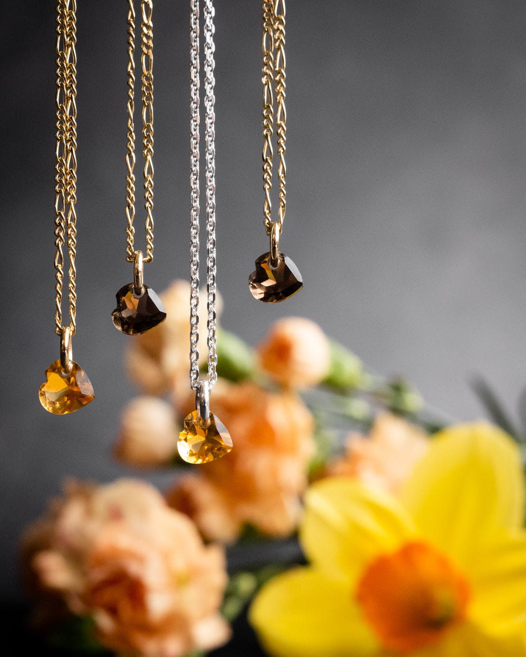 Mini Natural Citrine Heart Necklace - The Healing Pear